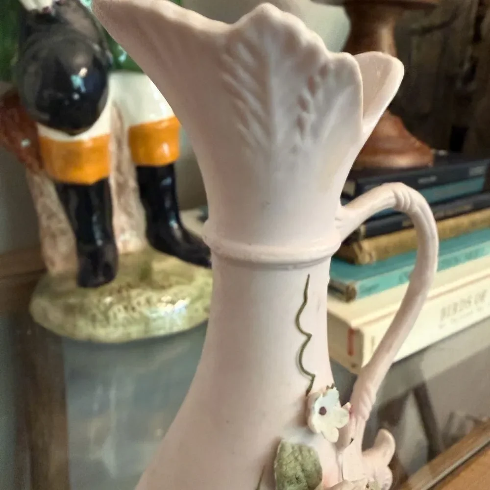 Lefton vintage 1186 Floral Embellished Vase